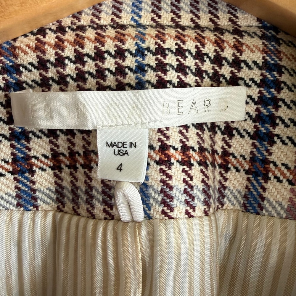 Veronica Beard Miller Dickey Jacket Plaid Cotton Blazer Multi Color Size 4 USA - Picture 4 of 9